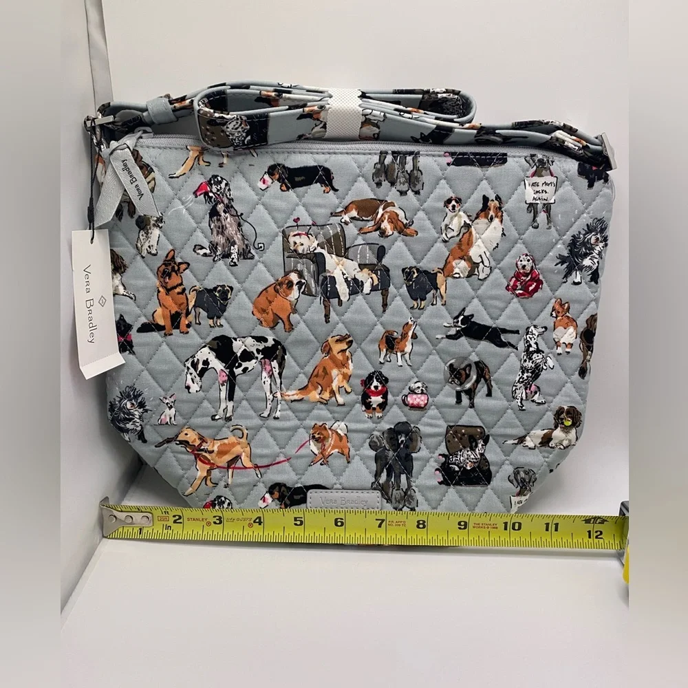 “Vera Bradley” Bucket Crossbody Bag in Cotton- (NWT) “Dog Show”Pattern - Picture 4 of 13